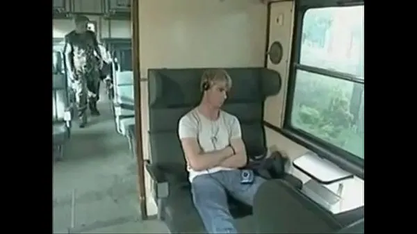 New Blond guys fuck on the train fresh Tube