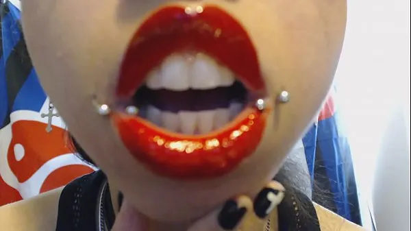 New Bright Red Lips Drool and Spit a LOT of Saliva fresh Tube