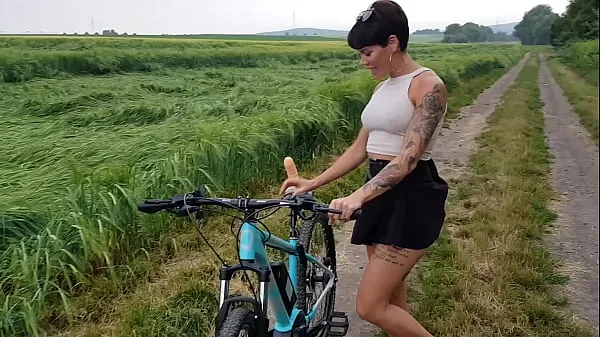 New Premiere! Bicycle fucked in public horny fresh Tube