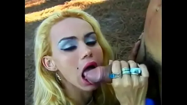 New Young blonde transvestite is fucked in the ass under a tree fresh Tube