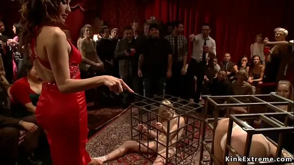 New Hot slaves Elyssa Greene and Cherie DeVille are presented in cages at bdsm party of Princess Donna Dolore then they fucked and tormented for public fresh Tube