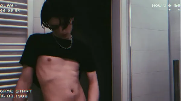 Nyt young twink boy jerking in bathroom solo frisk rør