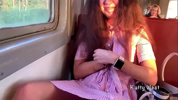 the girl 18 yo showed her panties on the train and jerked off a dick to a stranger in public أنبوب جديد جديد
