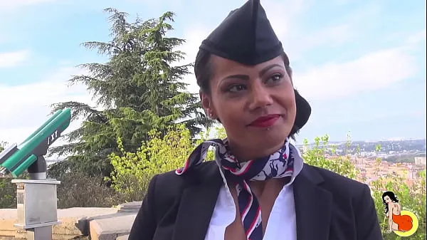 Νέος Stunning big tits stewardess Clélie's first video to do hard sodomy φρέσκος σωλήνας