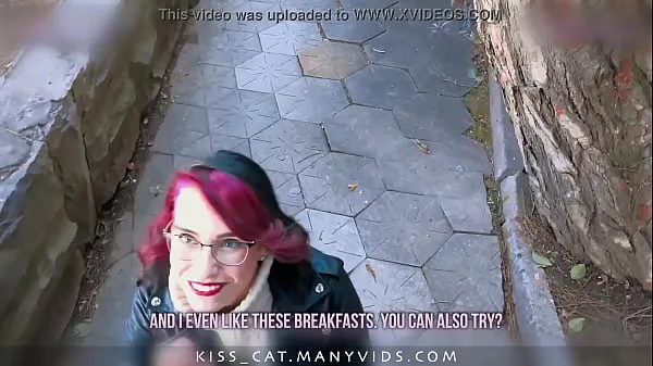 KISSCAT Love Breakfast with Sausage - Public Agent Pickup Russian Student for Outdoor Sex أنبوب جديد جديد