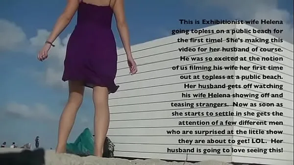 Nuovo Mia moglie esibizionista Helena Price Parte 1 - Voyeurs in spiaggia in toplesstubo fresco