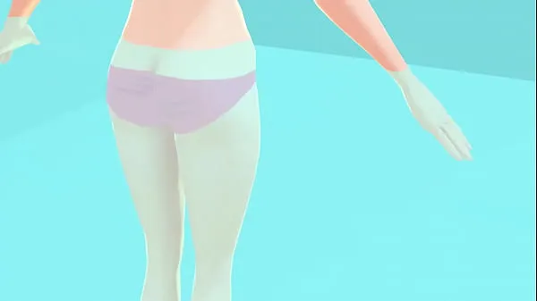Toyota's anime girl shakes big breasts in a pink bikini أنبوب جديد جديد