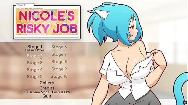 새로운 Nicole Risky Job [Hentai game PornPlay ] Ep.2 fondling tits to attract more customers 신선한 튜브