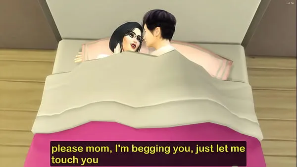 Nuovo La matrigna giapponese e il figliastro vergine condividono lo stesso letto nella camera d'albergo durante un viaggio d'affaritubo fresco