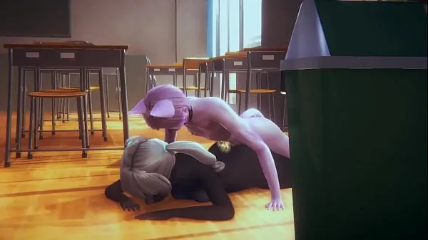 ใหม่ Furry Hentai - Cat Skunk and wolf Threesome in class - Japanese Asian Manga Anime Film Game Porn Tube ใหม่