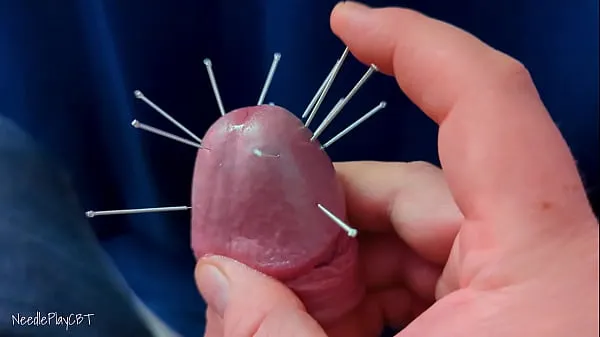 Novo Orgasmo arruinado com perfuração do pénis - CBT extremo, agulhas de acupunctura através da glande e estimulação intensa dos nervos do pénis tubo novo