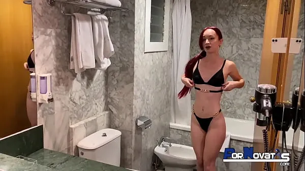 Kinky Spanish redhead in her first Anal in the bathroom. with Victor Bloom أنبوب جديد جديد