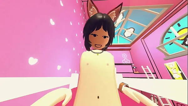 Horny Chinese kitty girl in Rec Room VR Game Tube baru yang baru