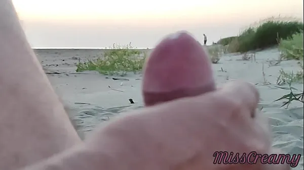 New French teacher amateur handjob on public beach with cumshot Extreme sex in front of strangers - MissCreamy fresh Tube