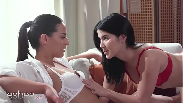 Lesbea Dressed in sexy lingerie these two lesbians have intimate sex together أنبوب جديد جديد