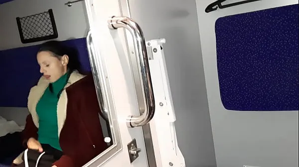 Uusi A stranger and a fellow traveler and I cum in a train compartment tuore putki