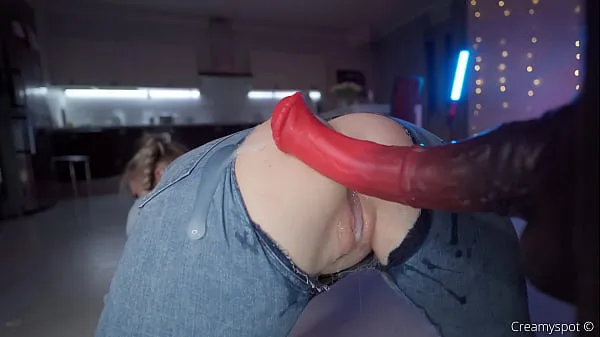 New Big Ass Teen in Ripped Jeans Gets Multiply Loads from Northosaur Dildo fresh Tube