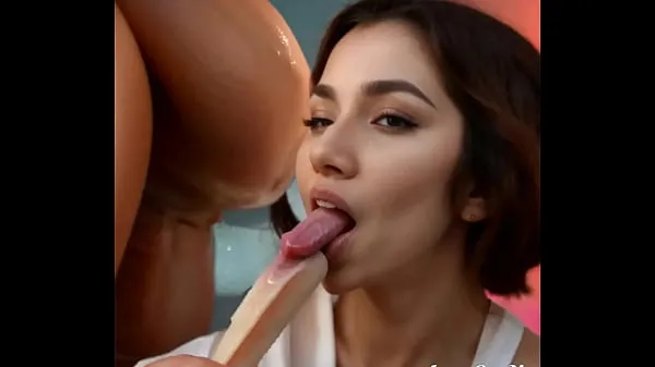 New Artificial intelligence attempt at licking a penis popsicle fresh Tube
