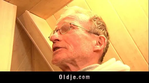New Horny blonde teen fucked by two nice grandpas fresh Tube